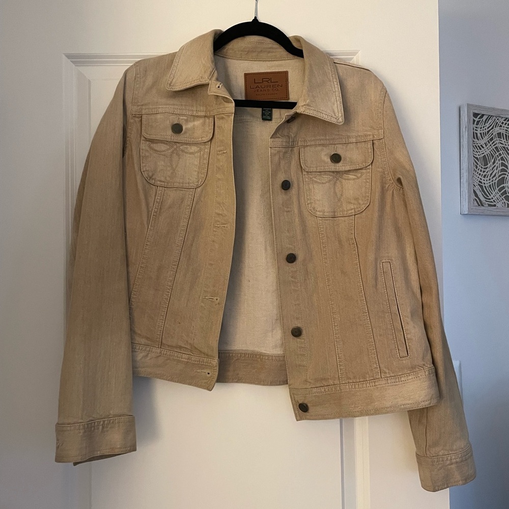RALPH LAUREN SIZE L TAN DENIM JACKET